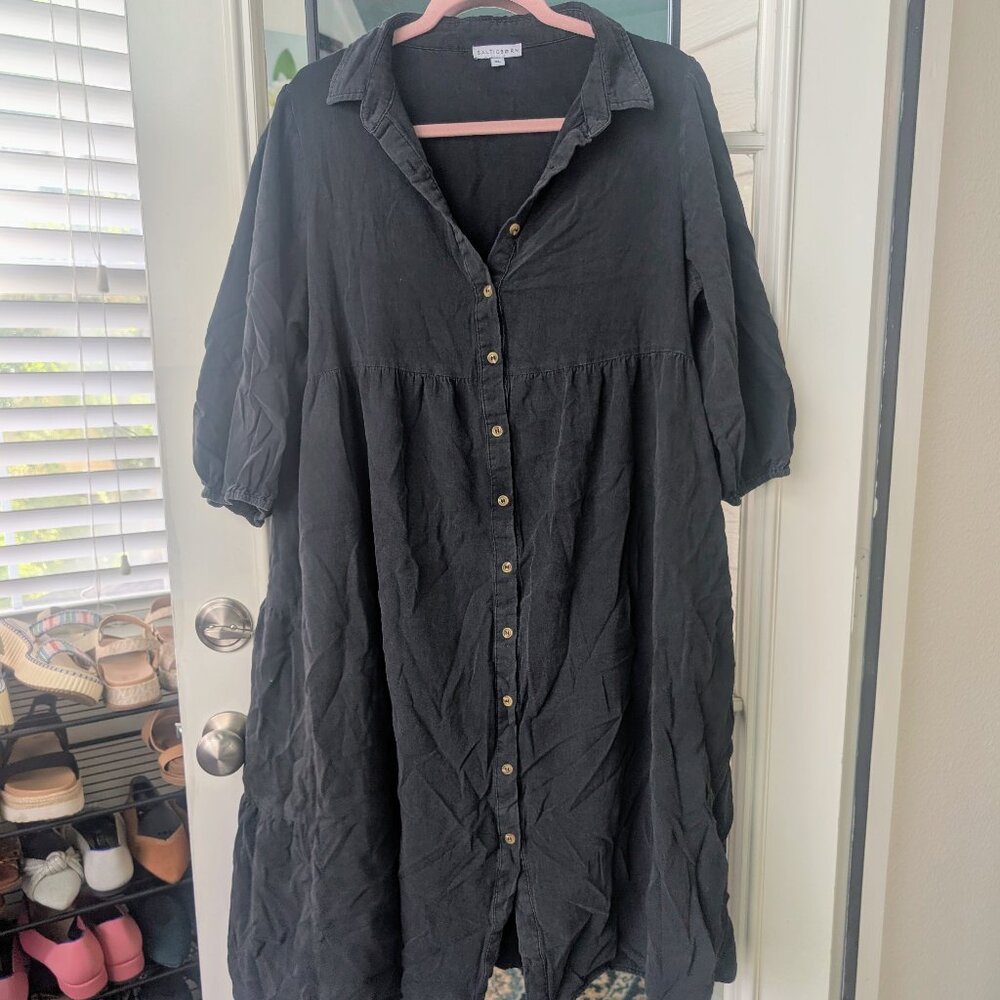 Baltic Born Sari Babydoll Dress Washed Black- Size XL